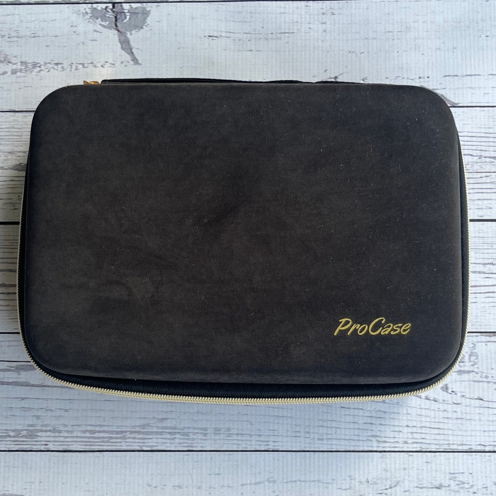 ProCase Travel Jewelry Organizer Case Black Velvet Binder Earring Ring Storage